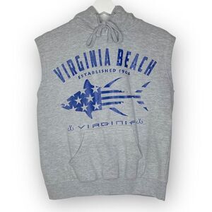 Sunsations Sleeveless Hoodie Sweatshirt Virginia Beach Unisex Size Small Y2K